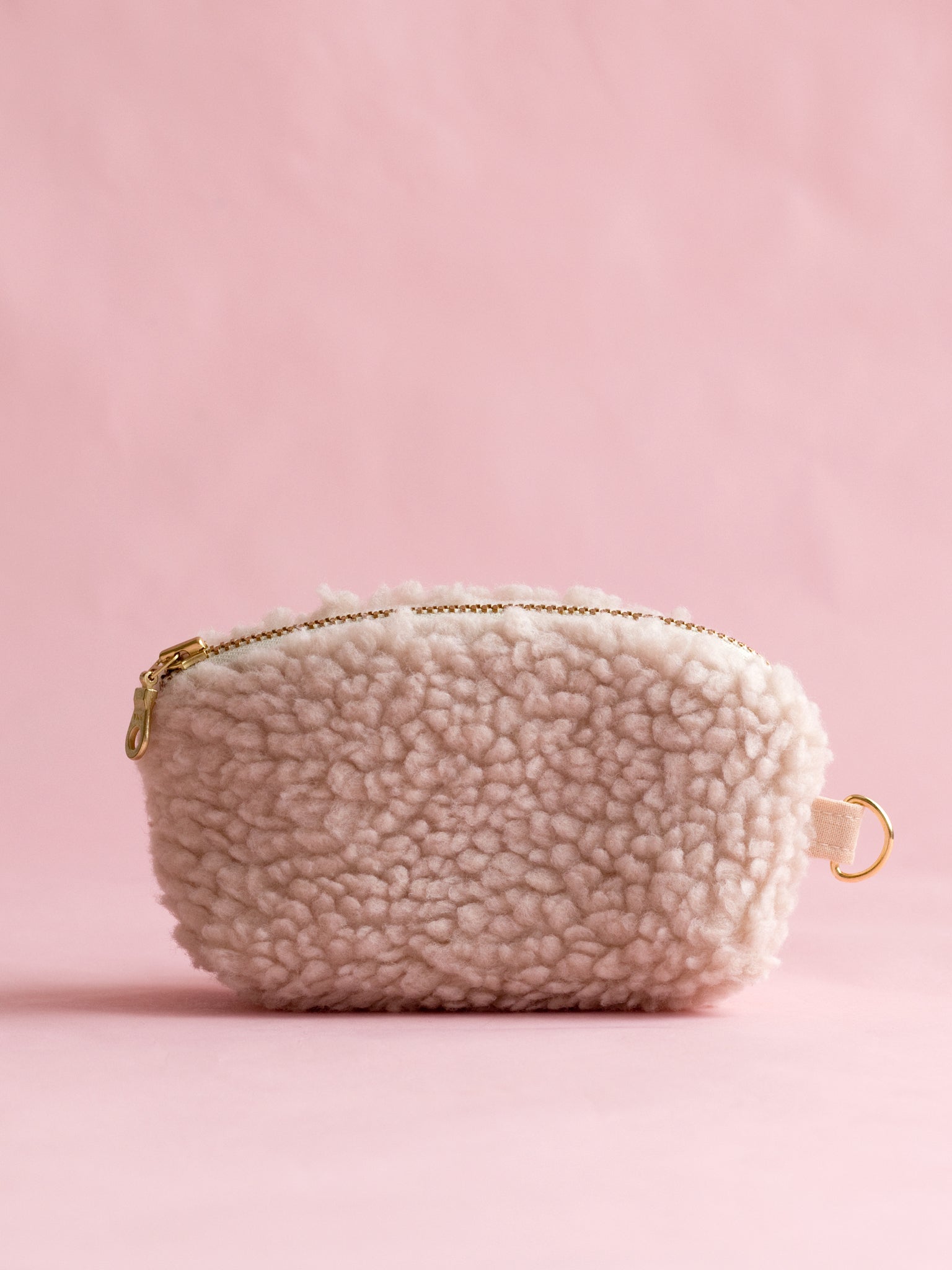 Fluffy Cream Zip Pull Coin Purse Peachpuff Studios