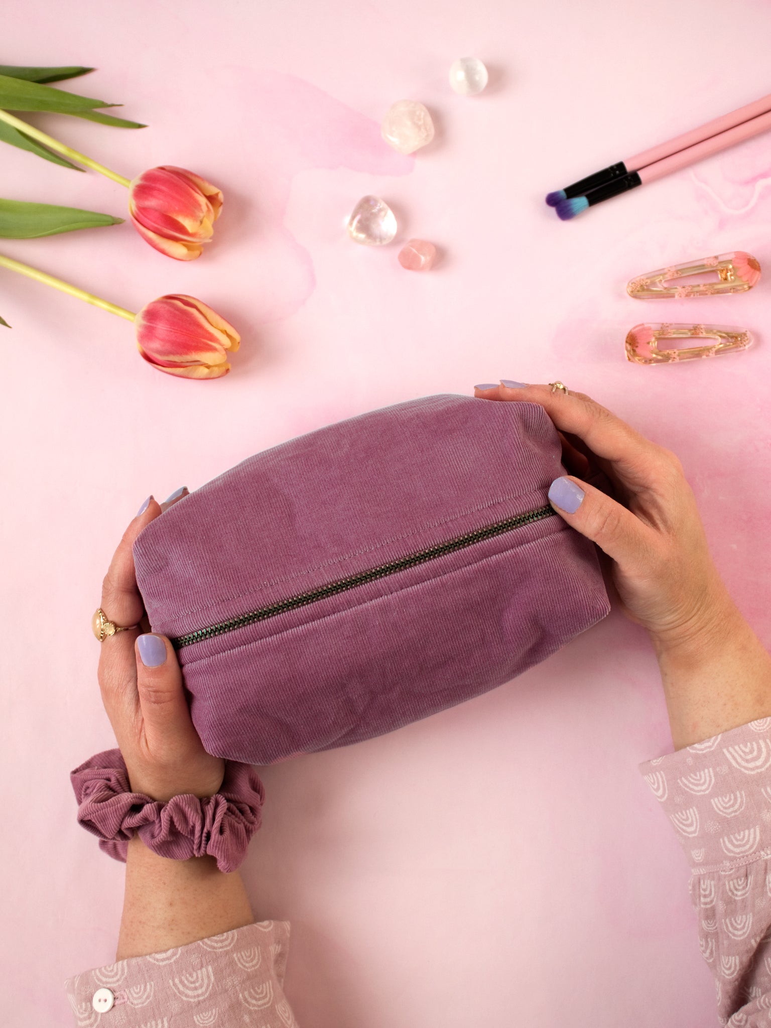 Purple Corduroy Makeup Bag – Peachpuff Studios