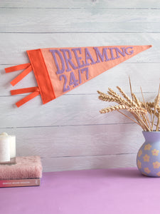 'Dreaming 24/7' Canvas Pennant Flag