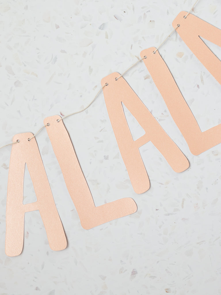'Falalala' Christmas Paper Bunting - Peach