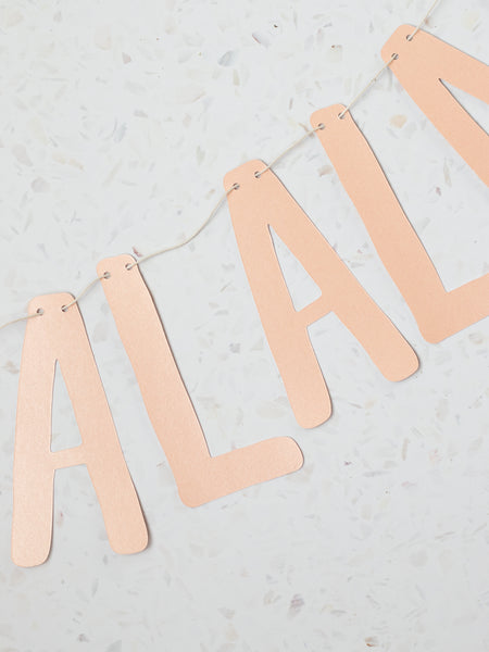 'Falalala' Christmas Paper Bunting - Peach