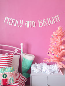 'Merry And Bright' Christmas Paper Bunting