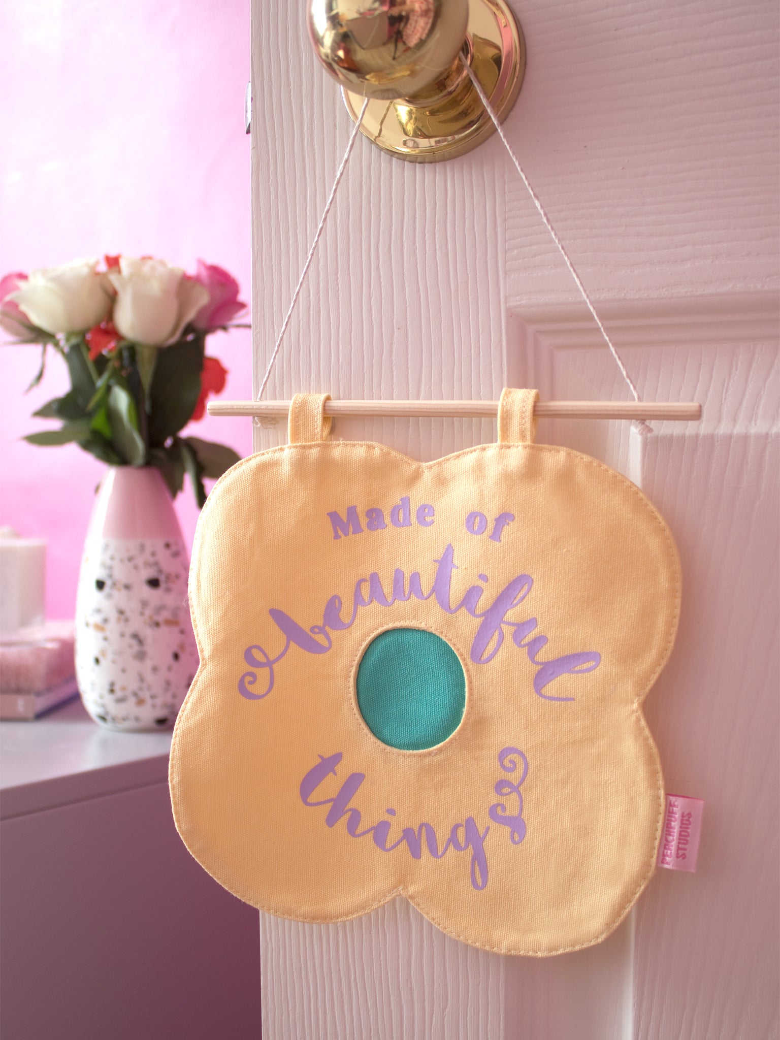 'Made Of Beautiful Things' Floral Canvas Wall Banner