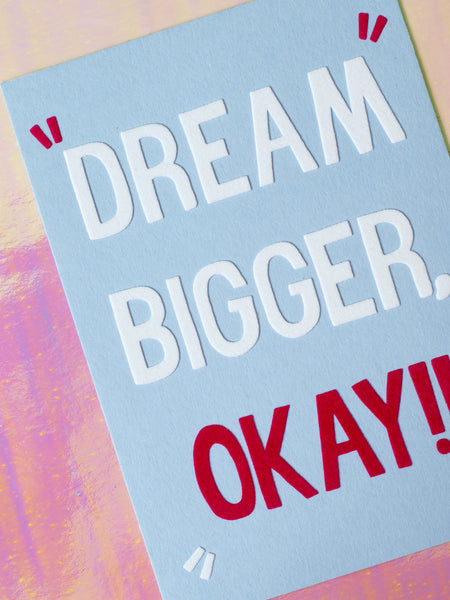 dream bigger okay flock wall art