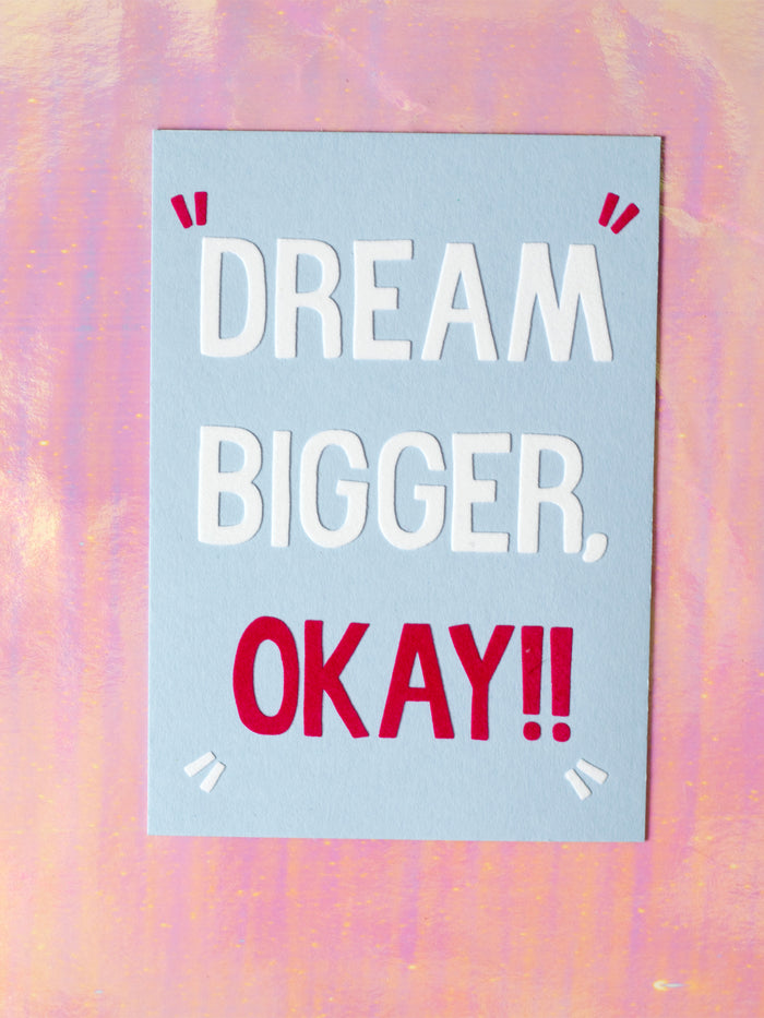 dream bigger okay flock wall art