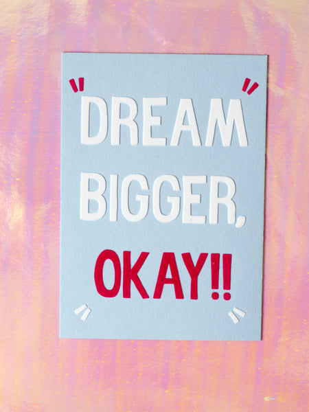 dream bigger okay flock wall art