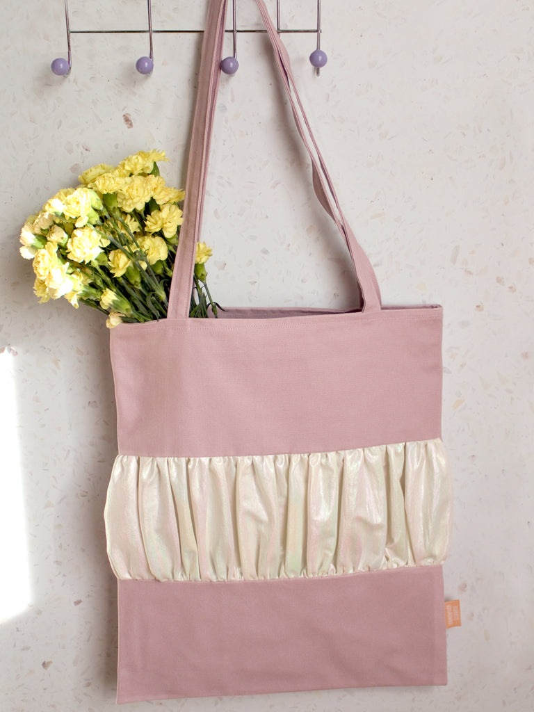 Violet Cotton Canvas Ruffle Tote Bag – Peachpuff Studios