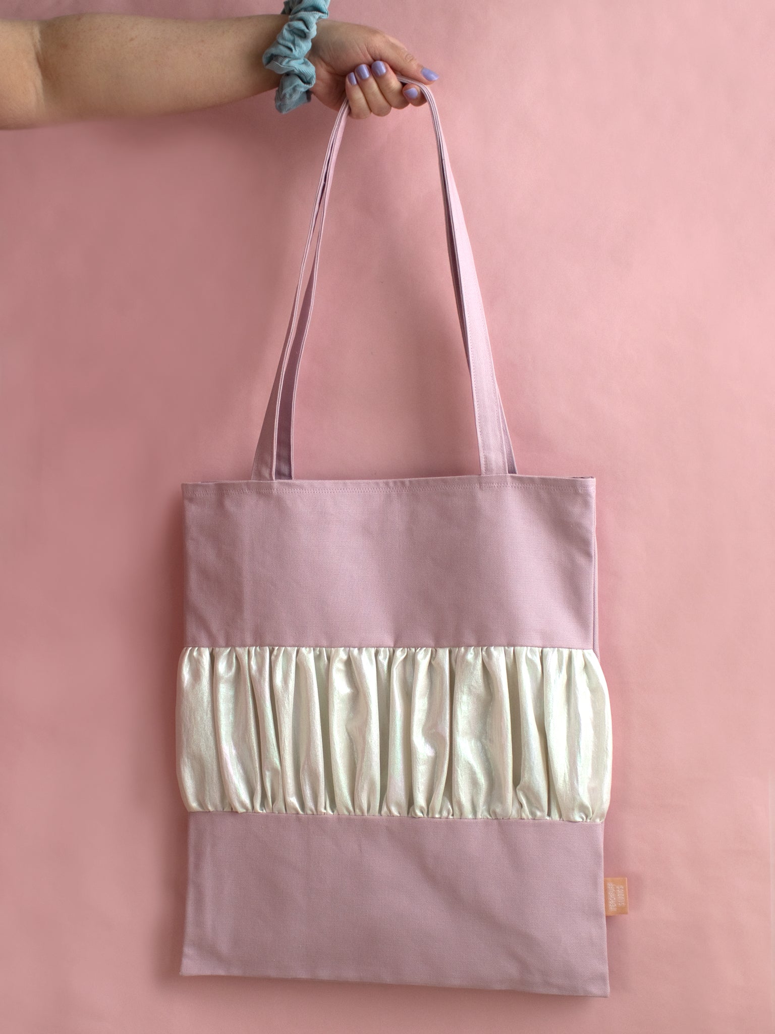 Violet Cotton Canvas Ruffle Tote Bag – Peachpuff Studios