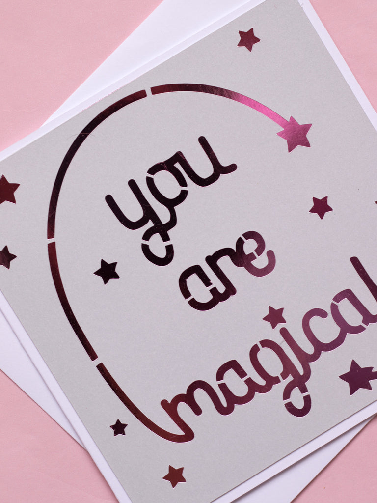 you are magical papercut greeting card